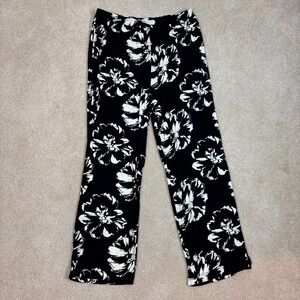 Sanctuary Black White‎ Floral Wide Leg Pants Women's XL Pockets NWT